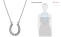 Macy's Diamond Horseshoe Pendant Necklace in Sterling Silver (1/10 ct. t.w.)